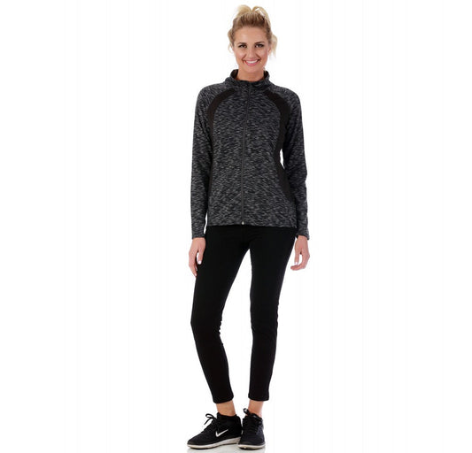 Activewear Zip up Long Sleeve Jacket in Grey/Black - 153400