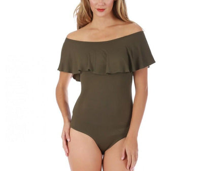 Flounce Off the Shoulder Bodysuit 153542