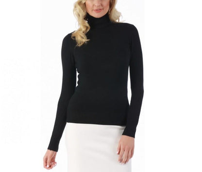 Turtleneck Sweater with Ribbed Cuffs and Hem 153568