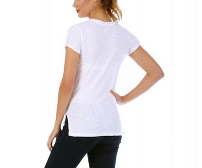 Short Sleeve V-Neck Tee with Pocket 153600