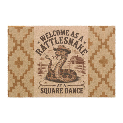 Rustic Rattlesnake Doormat, Welcome Mat for Cowboy Decor, Western Home Entryway, Funny Gift for Friends, Housewarming