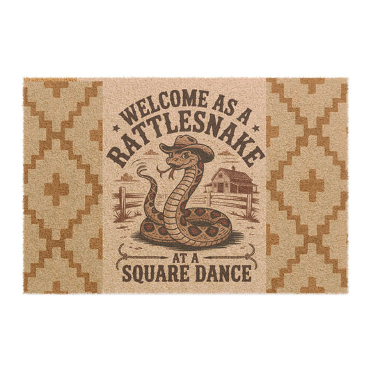 Rustic Rattlesnake Doormat, Welcome Mat for Cowboy Decor, Western Home Entryway, Funny Gift for Friends, Housewarming