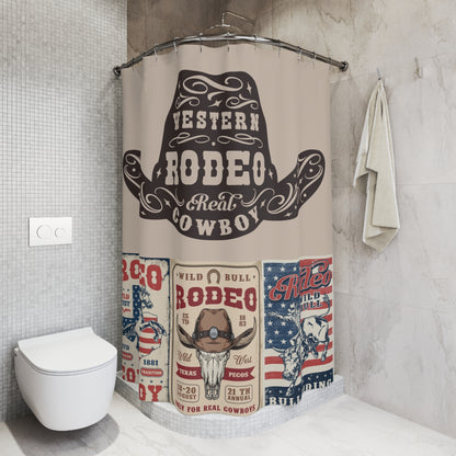 Western Rodeo Cowboy Shower Curtain - Rustic Home Décor for Western Lovers