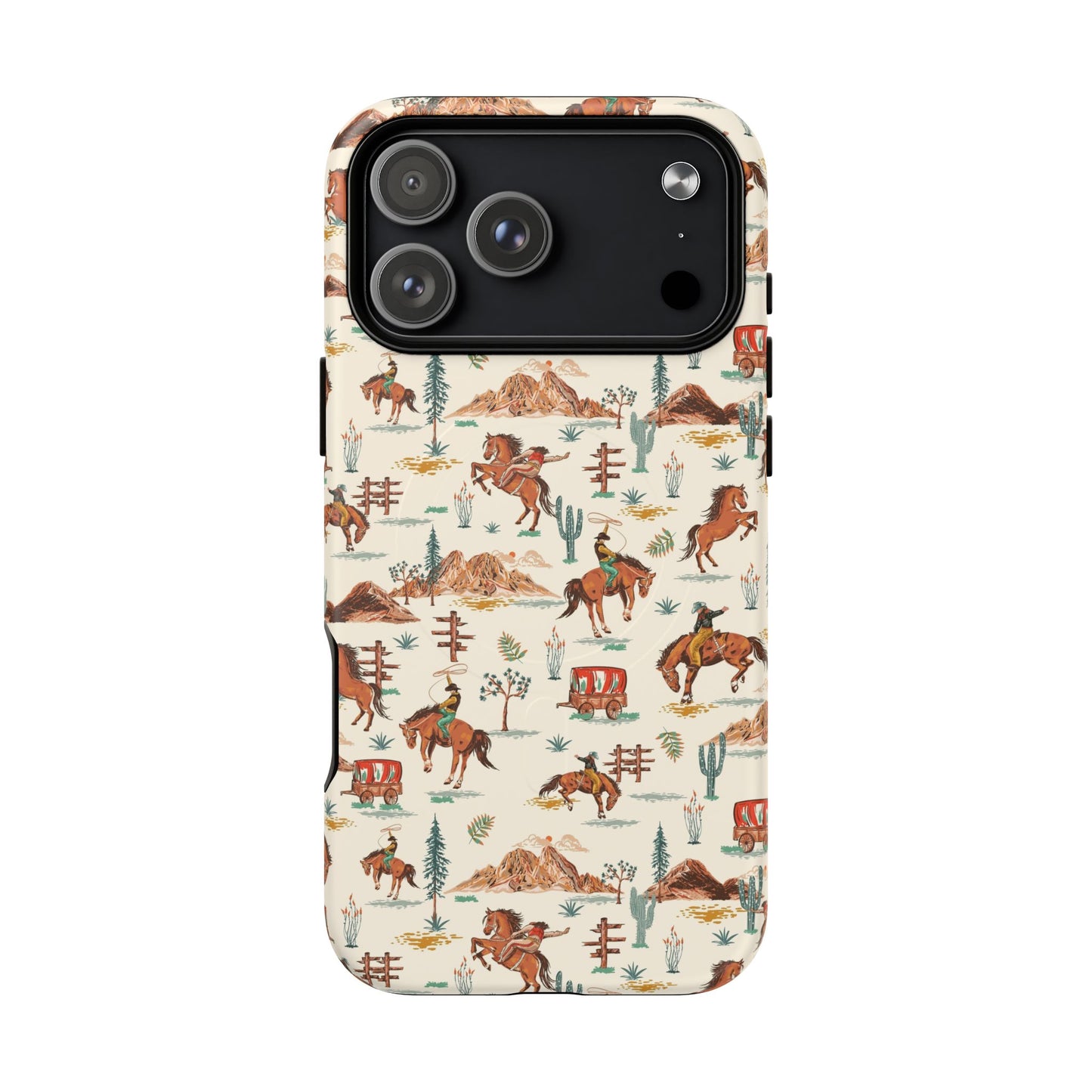 Western Cowboy Pattern Tough Magnetic Phone Case