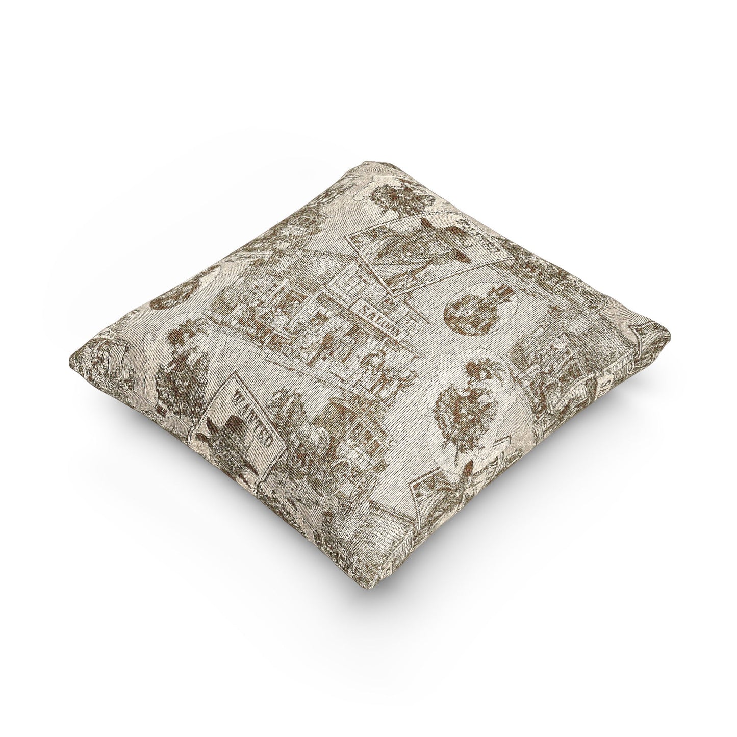 Old West Artistic Woven Pillow for Cozy Living Spaces, Housewarming Gift, Boho Decor, Eco-Friendly Cushion, Home Accent for All Seasons