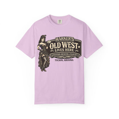 Harker's Old West Saloon T-Shirt —  Old West Lives Here” Vintage Tee