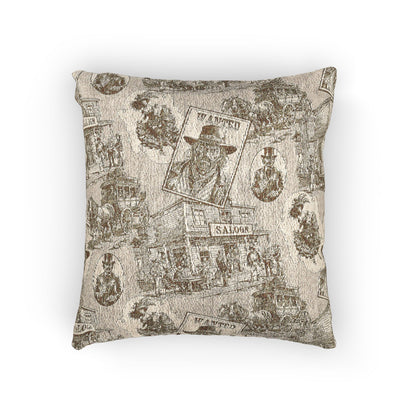 Old West Artistic Woven Pillow for Cozy Living Spaces, Housewarming Gift, Boho Decor, Eco-Friendly Cushion, Home Accent for All Seasons