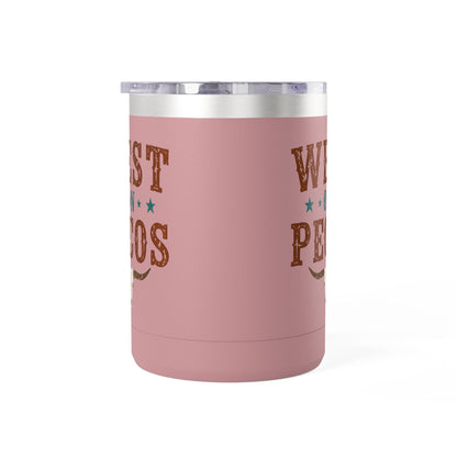 Western West on Pecos Coffee Mug — 15oz Rancher Travel Tumbler (No-Spill)