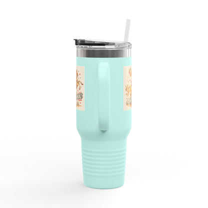 Wild As Heck 40oz Insulated Travel Mug — Retro Rodeo Horse Design