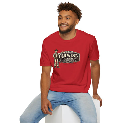 Harker's Old West T-Shirt – “Harker’s Old West Lives Here” Vintage Western Tee