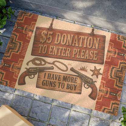 Western-Inspired Doormat, Rustic Entryway Mat, Cowboy Theme Welcome Mat, Home Decor, Fundraiser Donation Sign