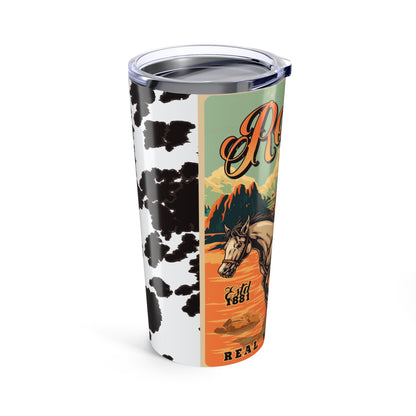 Rodeo Cowboy 20oz Tumbler — Western Rodeo Design with Cowhide Accent