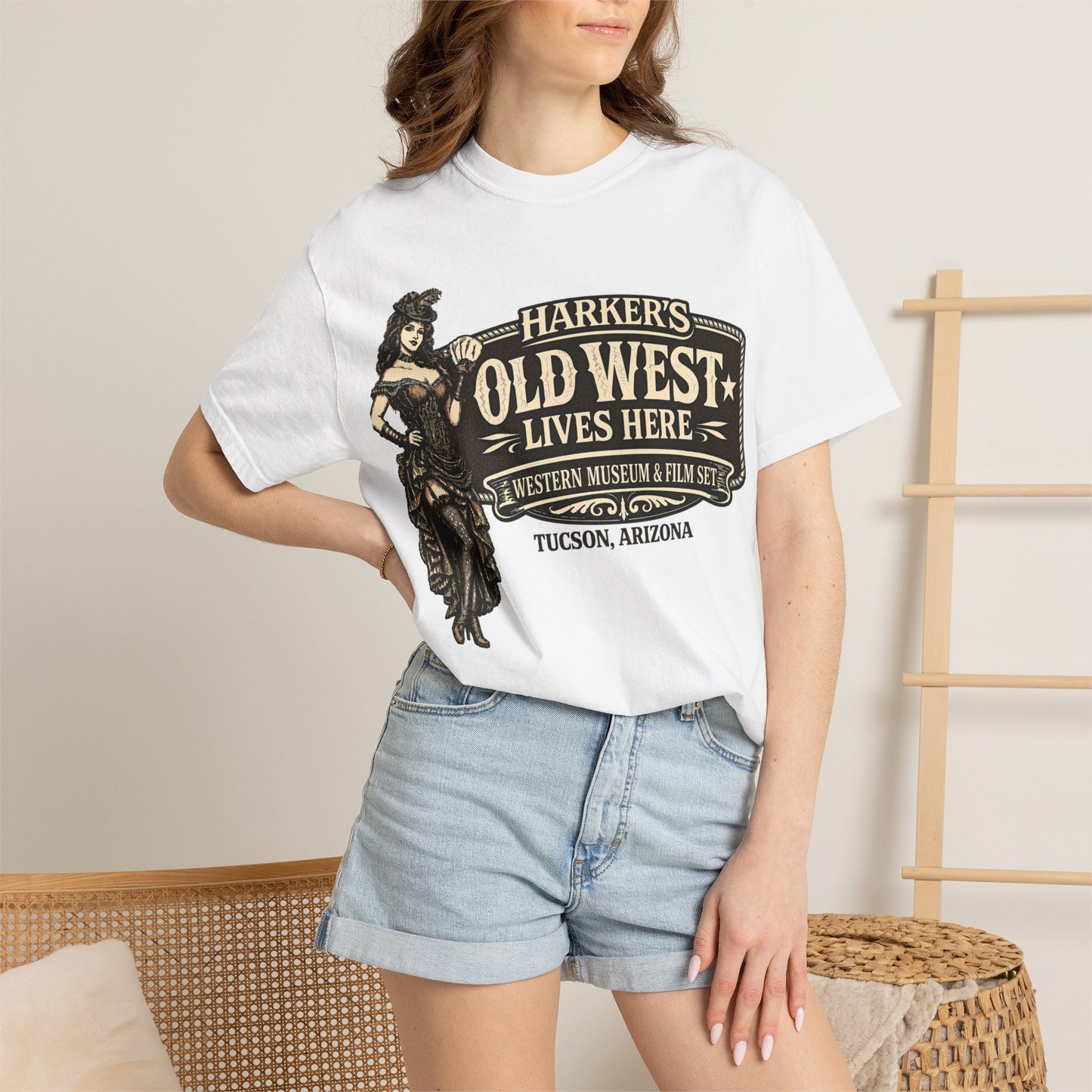 Harker's Old West Saloon T-Shirt —  Old West Lives Here” Vintage Tee