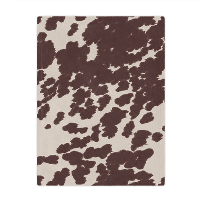 Cozy Cowhide Minky Blanket, Soft Throw for Kids & Adults, Farmhouse Decor, Gift for Baby Showers, Home Essentials, Warm Comfort