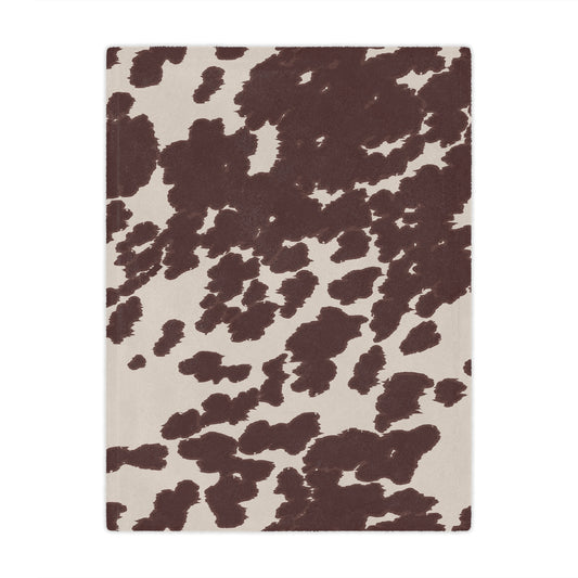 Cozy Cowhide Minky Blanket, Soft Throw for Kids & Adults, Farmhouse Decor, Gift for Baby Showers, Home Essentials, Warm Comfort