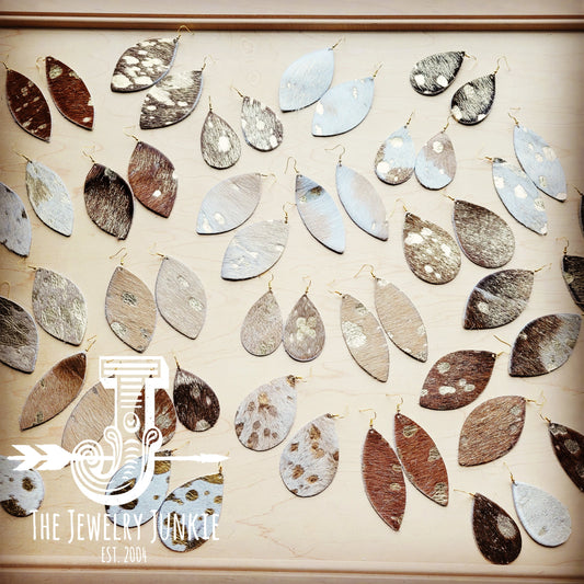 **Leather Earring Starter Pack-Metallic Hair On Hide-10 Pairs 214m
