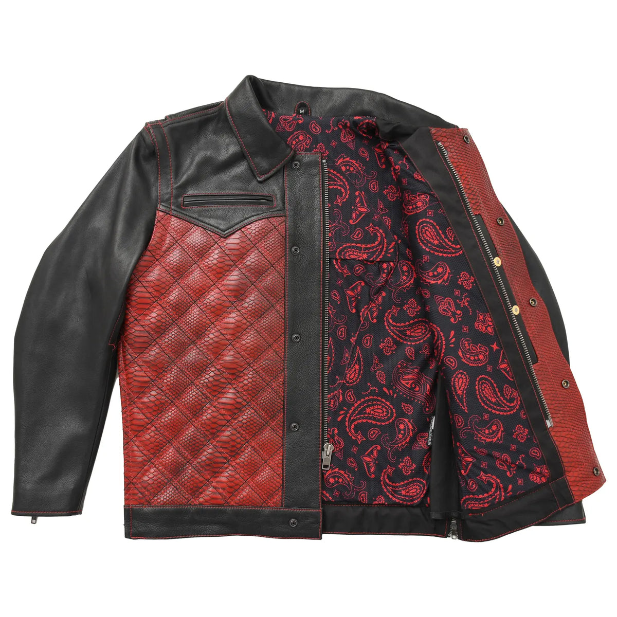 Redstrike Men’s Motorcycle Leather Jacket