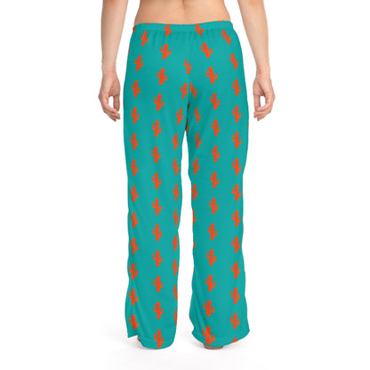 Lightning Bolt Lounge Pajama Pants — Teal & Orange All-Over Print