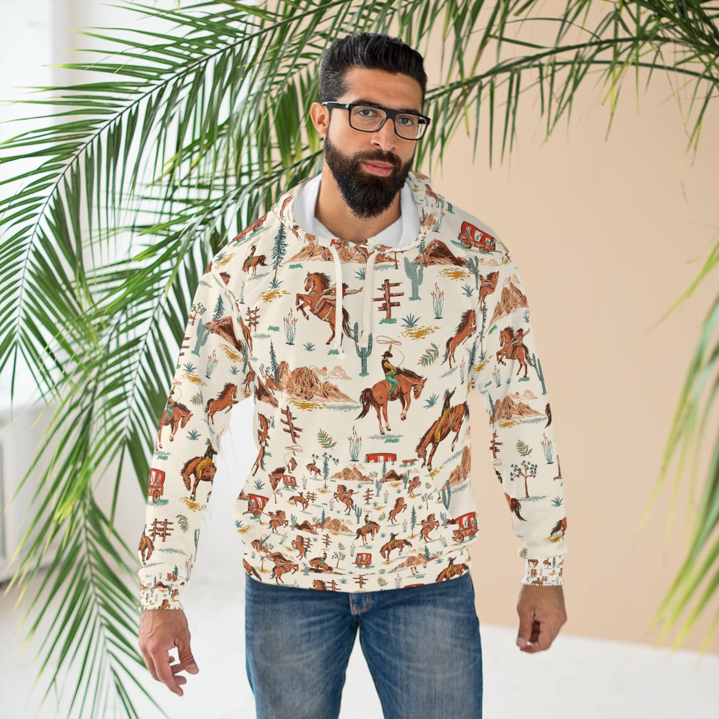 Vintage Western Spirit Unisex Pullover Hoodie, Cozy Sweatshirt for Ranch Life, Horse Lovers Gift, Fall Fashion, Equestrian Wear