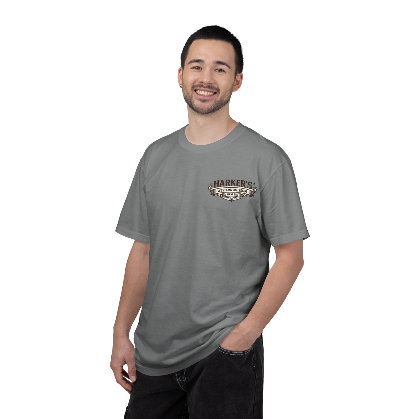 Harker's Gambler Unisex T-Shirt — “Harker’s Old West Lives Here” Vintage Western Tee