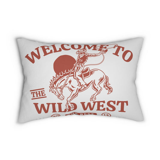Wild West Cowboy Lumbar Pillow — 'Welcome to the Wild West' Western Decor