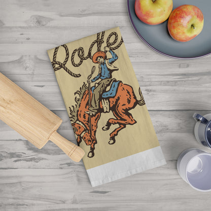 Vintage Rodeo -Themed Cotton Tea Towel for Rodeo Life Lovers