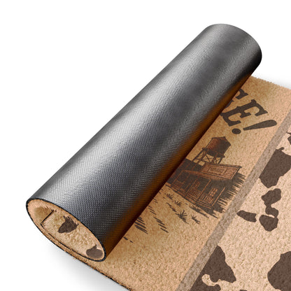 Western-themed Doormat with 'VAMOOSE!' Design, Rustic Entryway Mat, Cowboy Welcome Mat, Funny Home Décor, Cowboy Inspired Gift