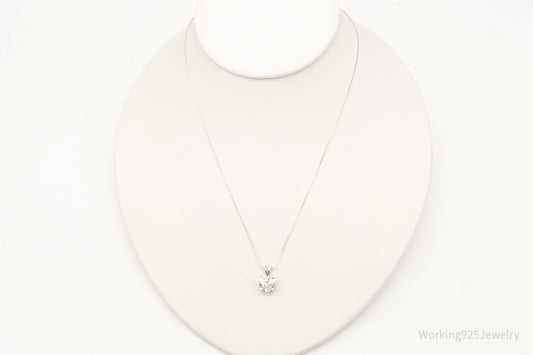 Vintage FAS Large Cubic Zirconia Sterling Silver Necklace