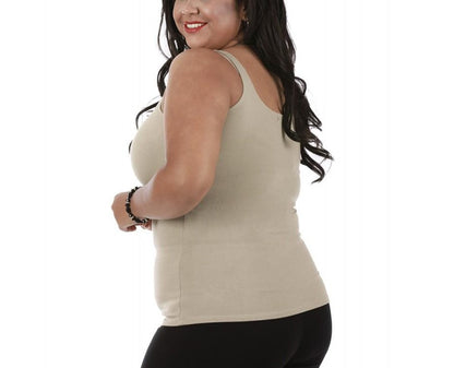 InstantFigure Curvy Plus Size Casual Scoop Neck Tank Top 168021C