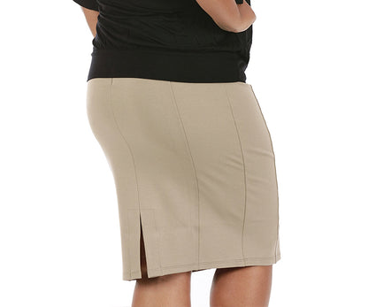 InstantFigure Curvy Plus Size Short Pencil Skirt with Back Zip 16807MC