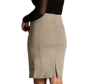 InstantFigure Short Pencil Skirt with Back Zip 16807M