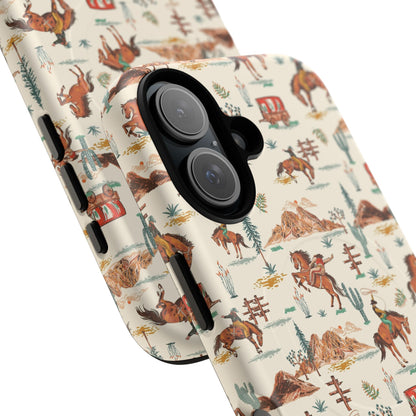 Western Cowboy Pattern Tough Magnetic Phone Case