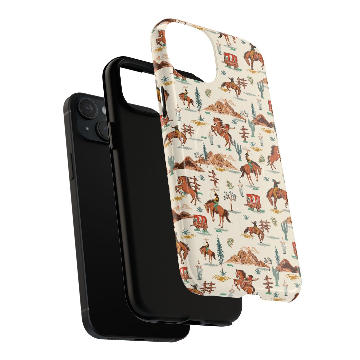 Western Cowboy Pattern Tough Magnetic Phone Case