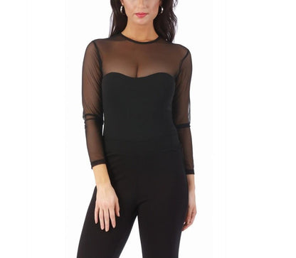 InstantFigure Bodysuit Mesh Yoke Long Sleeve 168612