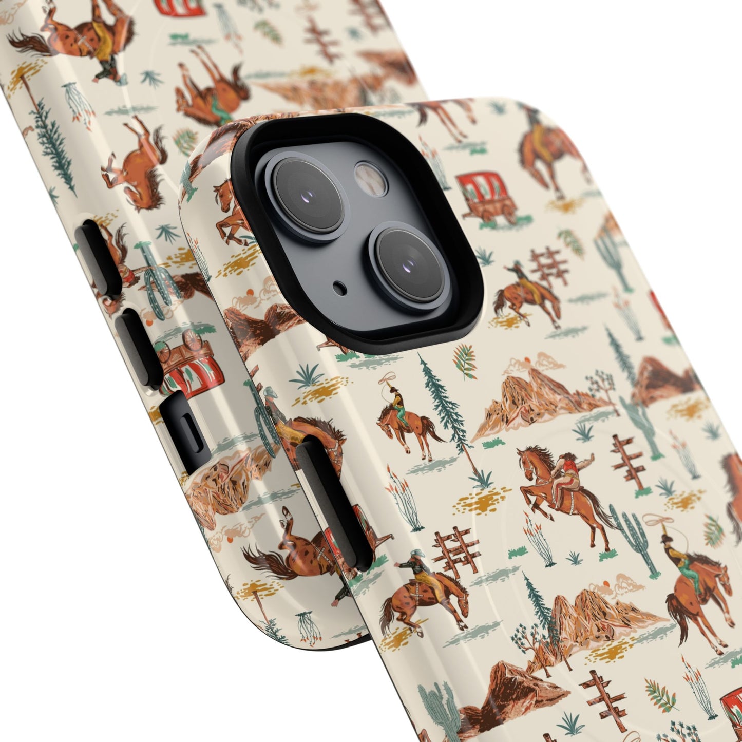 Western Cowboy Pattern Tough Magnetic Phone Case