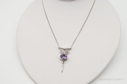 Vintage Designer Sajen Amethyst Sterling Silver Necklace