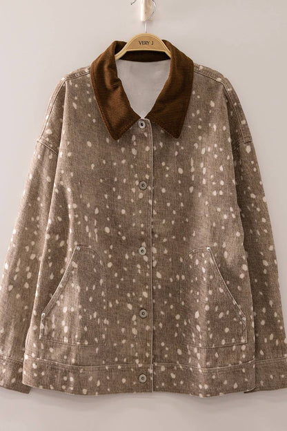 Camo & Bambi Print Western Jacket