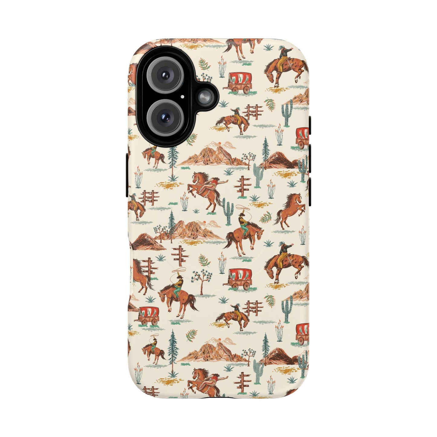 Western Cowboy Pattern Tough Magnetic Phone Case