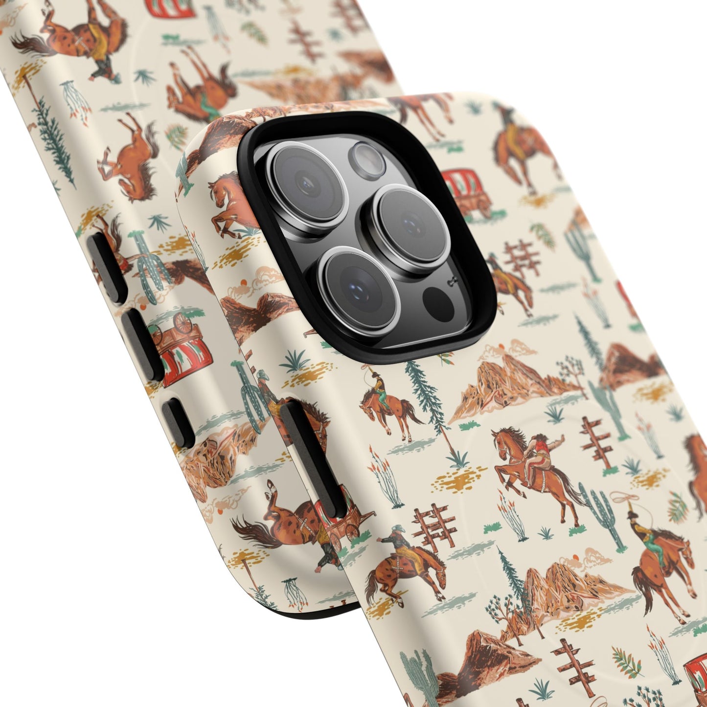 Western Cowboy Pattern Tough Magnetic Phone Case
