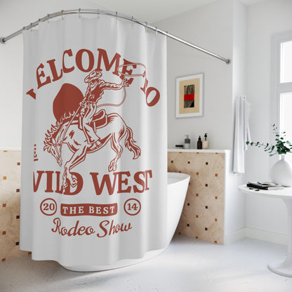 Rodeo Shower Curtain - "Welcome to the Wild West" Cowboy Bathroom Decor
