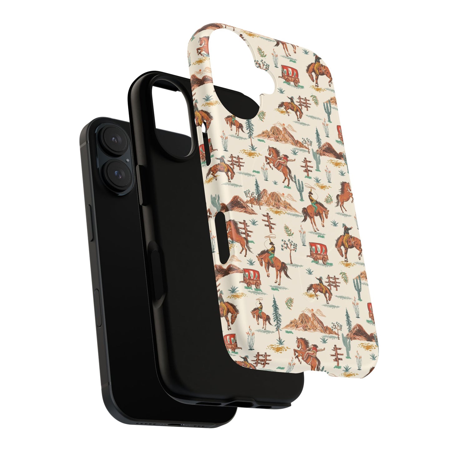 Western Cowboy Pattern Tough Magnetic Phone Case