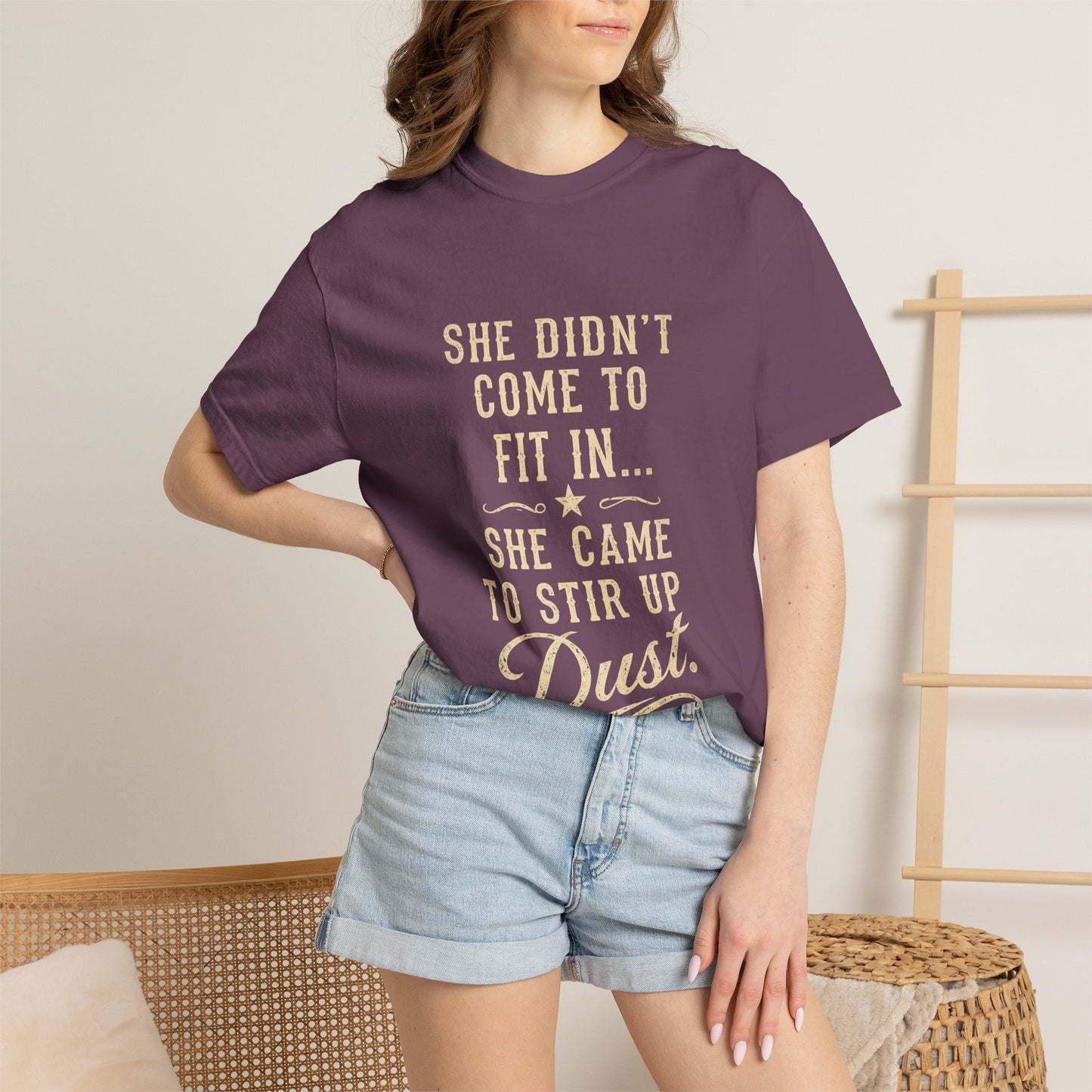 She Came to Stir Up Dust T‑Shirt — Western Inspirational Graphic Tee