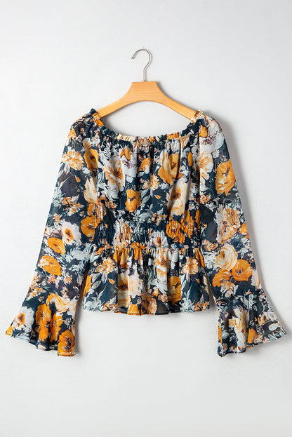 Azalea Sleeve Smocked Peplum Top