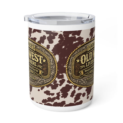 Harker's Buckle and Cowhide Style 10oz Insulated Mug – Vintage Old West Travel Cup