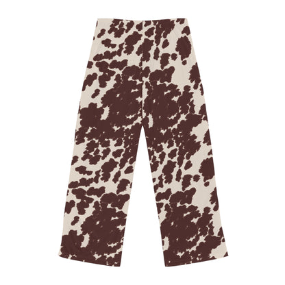 Chic Cow Print Women's Pajama Pants, Cozy Sleepwear, Lounge Wear, Gift for Her, Relaxation Pants, Trendy Bedding Essentials