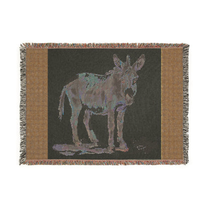Charming Donkey Woven Blanket | Cozy Home Decor, Animal Lover Gift, Farmhouse Style, Couch Throw, Unique Accent
