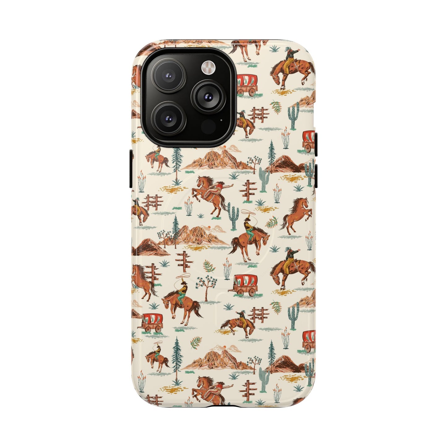 Western Cowboy Pattern Tough Magnetic Phone Case