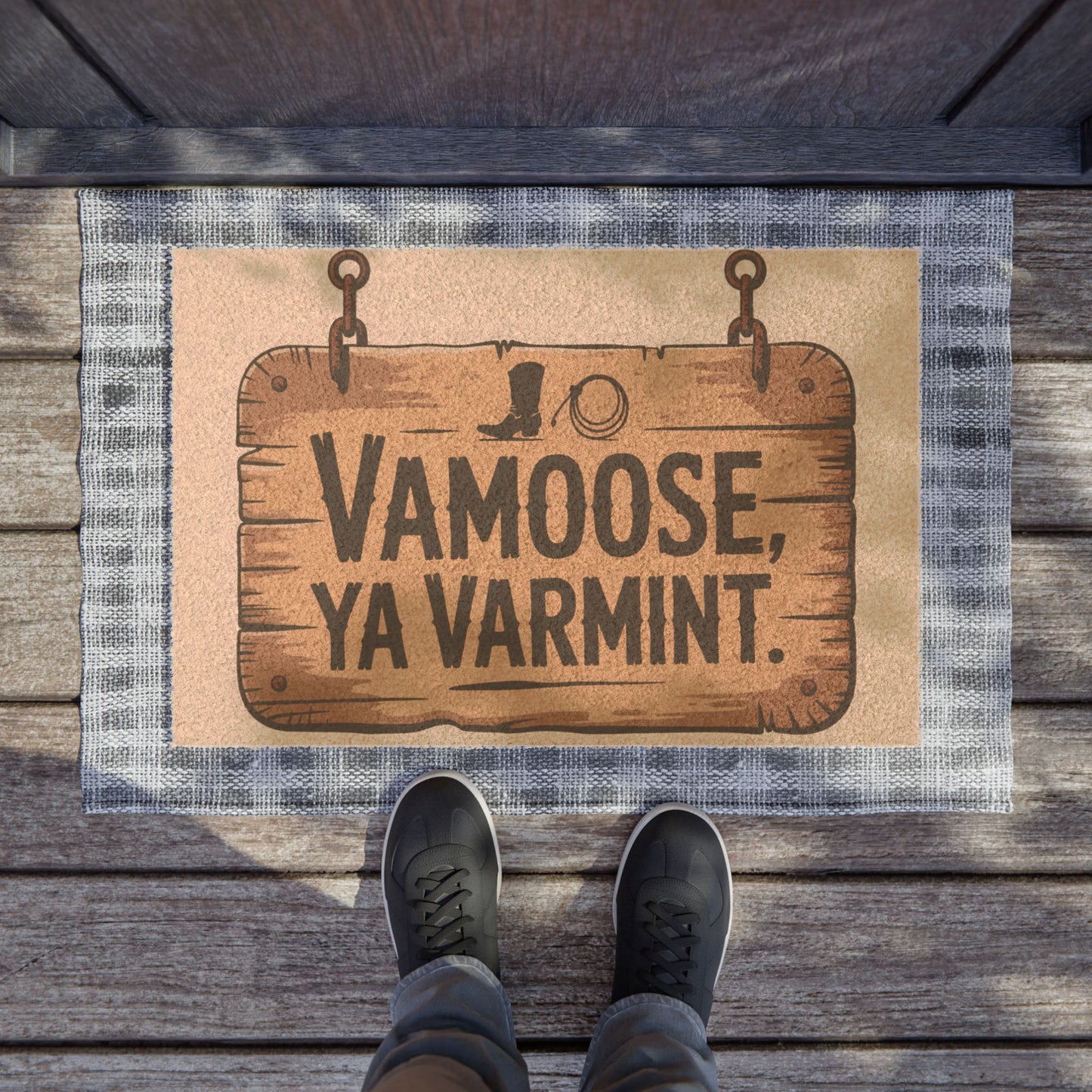 Quirky Doormat with Rustic Charm | Funny Home Decor, Welcome Mat, Gift for New Home, Indoor/Outdoor Rug, Housewarming Gift, Vamoose Ya [...]