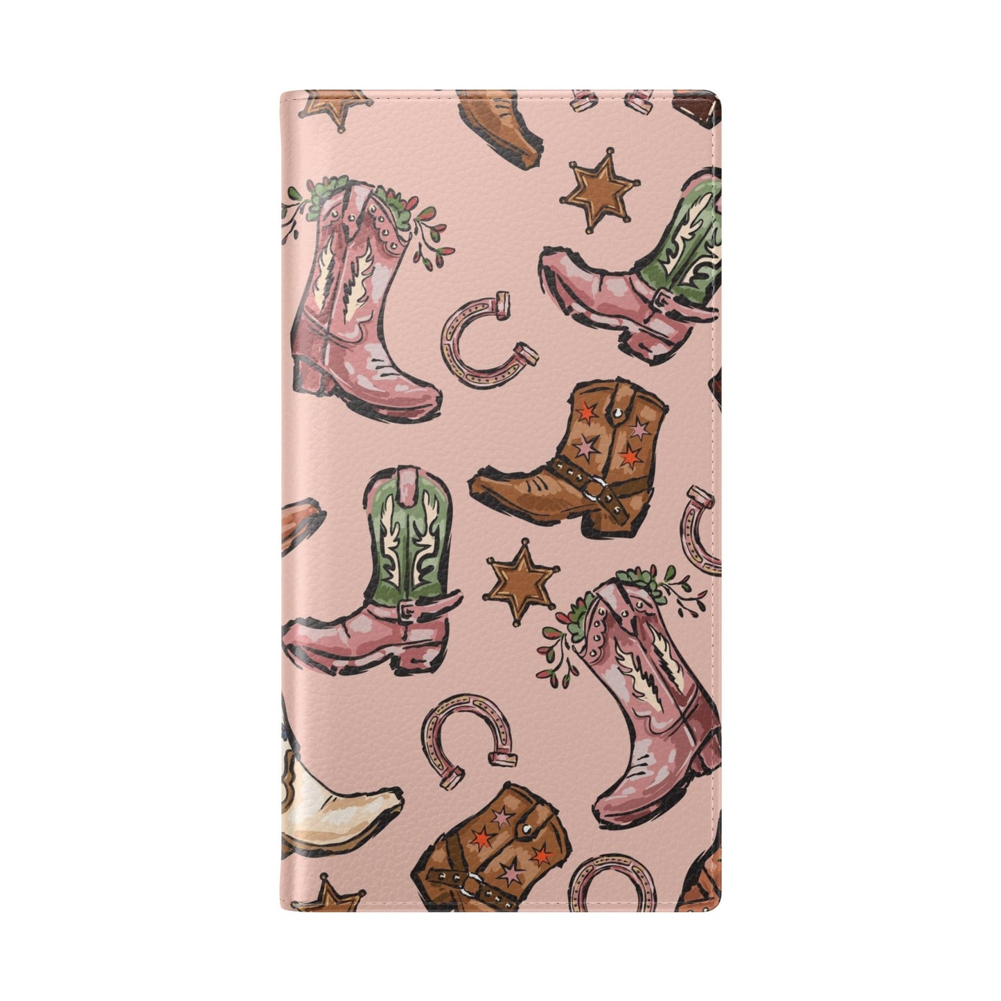 Western Boots Flip Wallet Phone Cases Pink