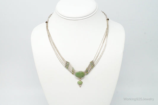 QT Turquoise Pendant On Carolyn Pollack Bead Sterling Silver Necklace Chain